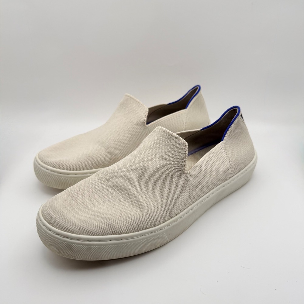 Rothys The Sneaker Sand Beige Knit Slip On Shoes Womens 8.5